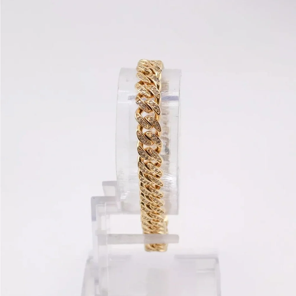 10K solid yellow gold and Diamond Miami Cuban Link Bracelet